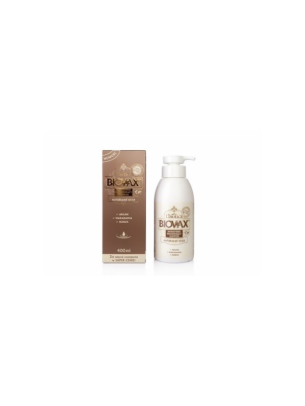 L'biotica BIOVAX Natural Oils Haarshampoo Argan, Macadamia en Kokosnoot 400 ml