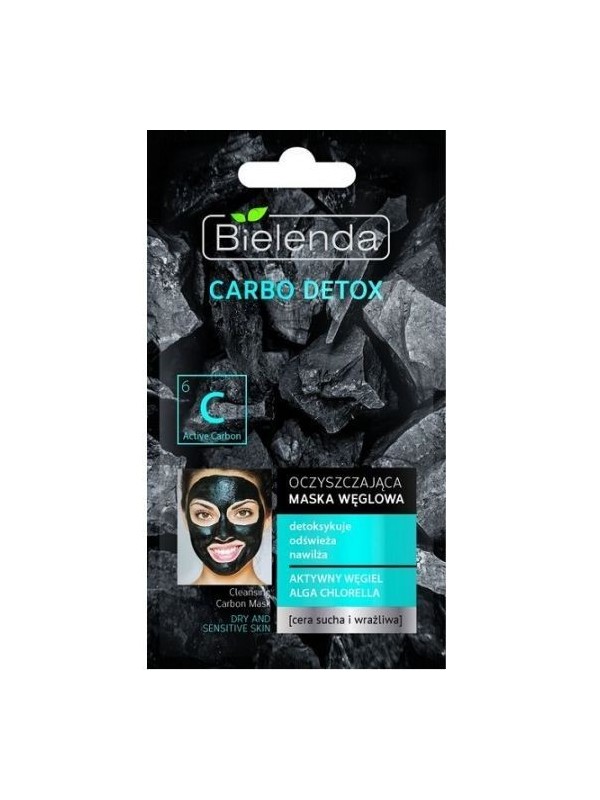 Bielenda CARBO DETOX koolstofmasker voor de droge en gevoelige huid 8 ml