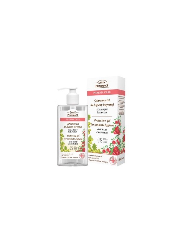 Green Pharmacy Gel voor intieme hygiëne Eikenschors en Cranberry 300 ml