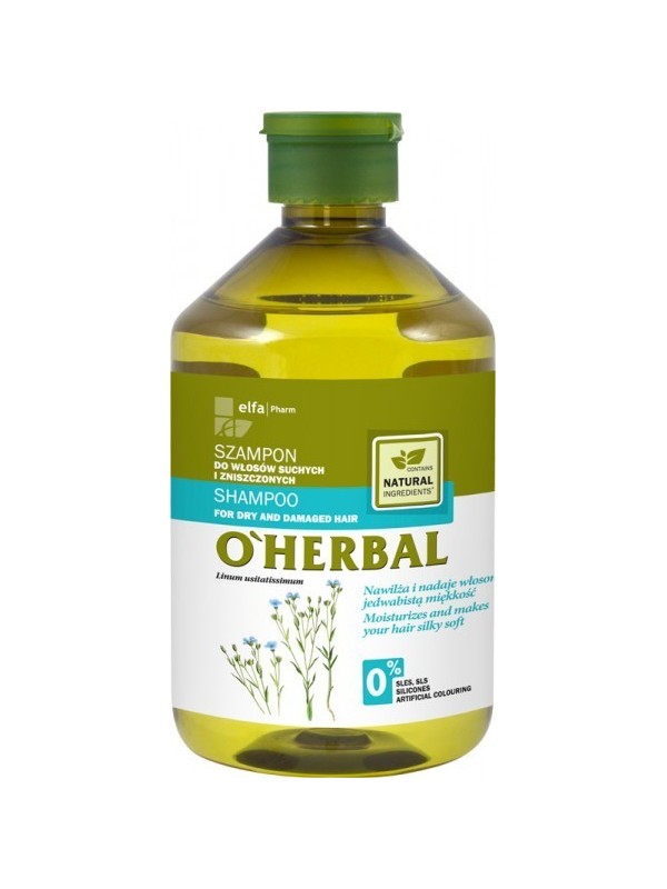 O'Herbal Shampoo voor droog en beschadigd haar met vlasextract 500 ml