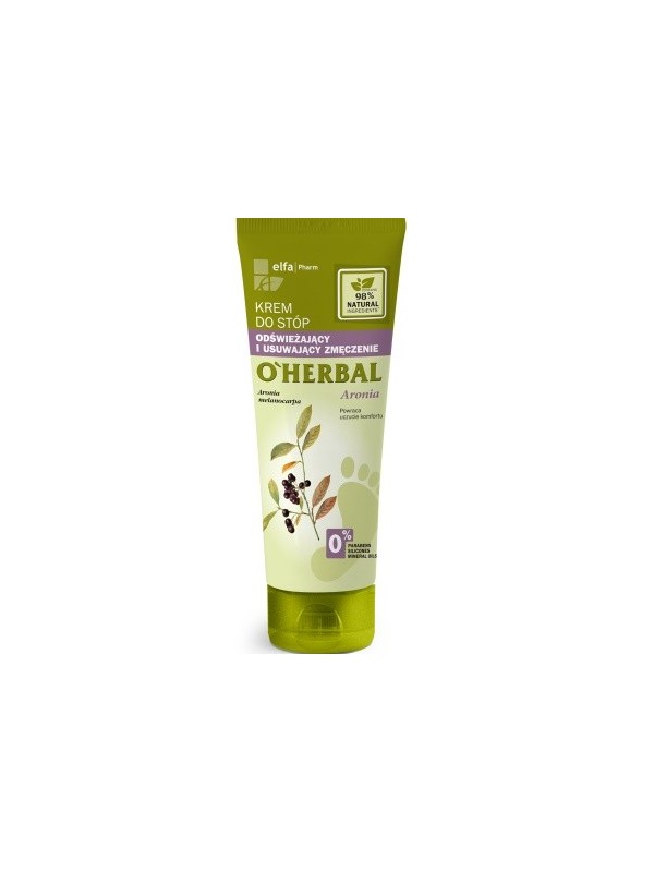 O'Herbal Refreshing FOOT CREAM removing fatigue with chokeberry extract 75 ml