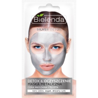 Bielenda SILVER DETOX Ontgiftend Masker voor de gecombineerde en vette huid 8 g