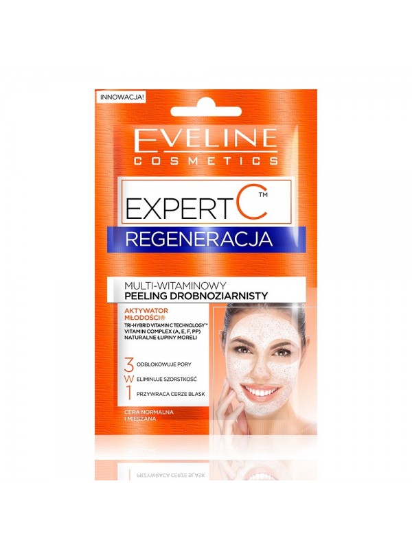 Eveline Expert C Regeneratie Multivitamine fijnkorrelige peeling 3in1 - sachet 2x5 ml