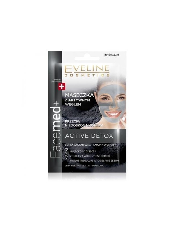 Eveline Facemed+ DUO masker met actieve kool tegen imperfecties 2 x 5 ml