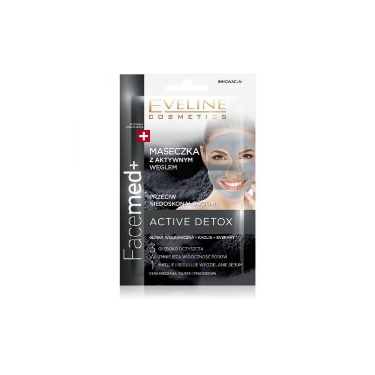 Eveline Facemed+ DUO mask with active carbon against imperfections 2 x 5 ml