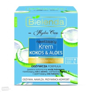 Bielenda HYDRA CARE hydraterende gezichtscrème kokosnoot en aloë voor de droge en vochtarme huid 50 ml