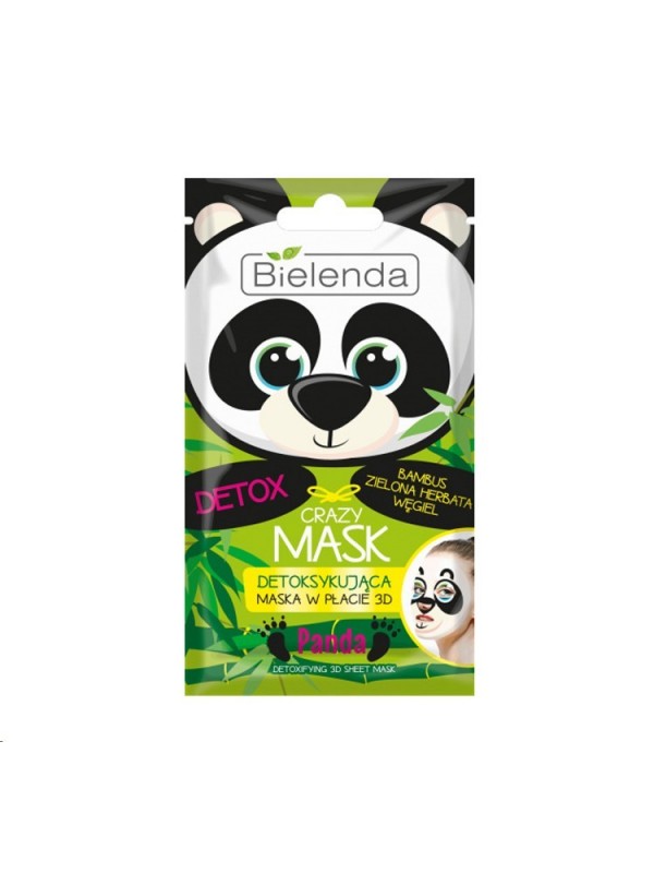 Bielenda Crazy Mask ontgiftende sheet masker Panda 1 stuk