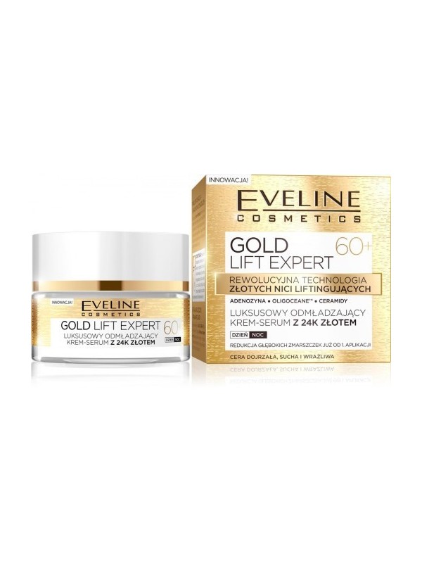 Eveline Gold Lift Expert Luxe verjongend cream- serum met 24K goud dag/nacht 60+ 50 ml