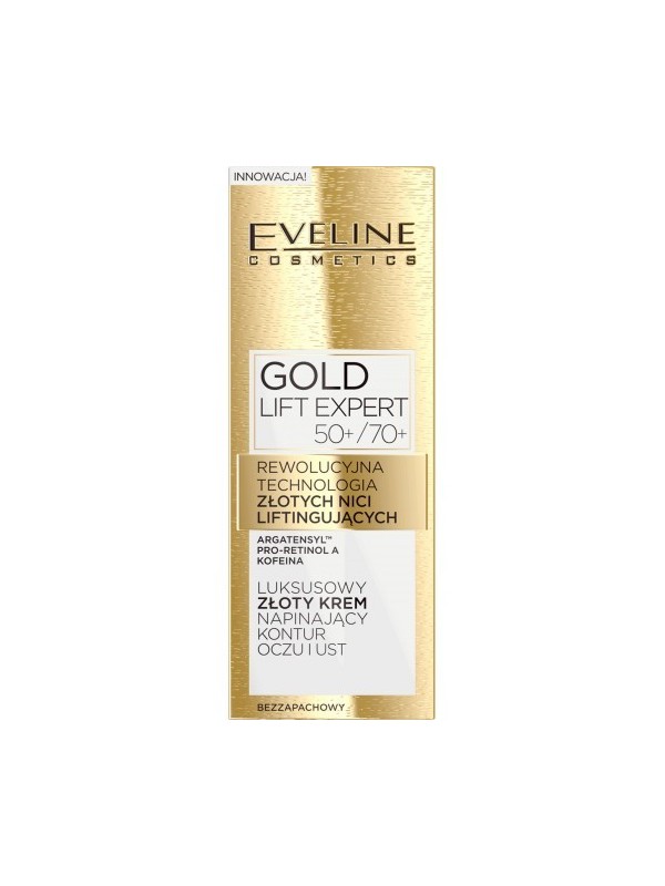 Eveline Gold Lift Expert Luxurious tightening cream with 24K gold eye and eyelid contour 50+/70+ 1 5ml