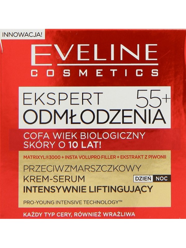 Eveline Expert Rejuvenation Anti-wrinkle cream- serum intensively lifting 55+ day/night 50 ml