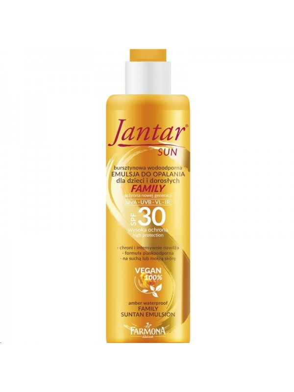 Farmona Jantar Sun Amber waterproof sunscreen emulsion for children and adults SPF30 200 ml