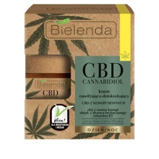 Bielenda CBD Cannabidiol Hydraterende en ontgiftende crème met CBD uit hennep voor de gemengde/vette huid 50 ml