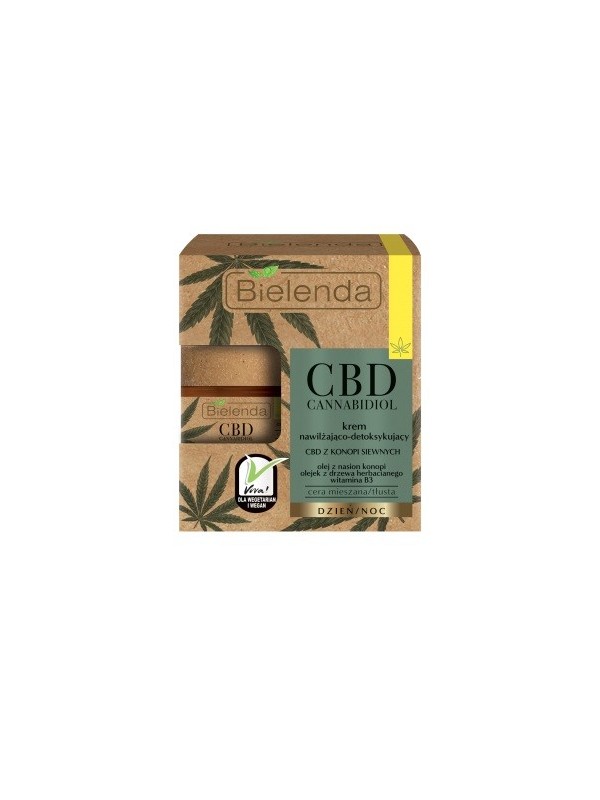 Bielenda CBD Cannabidiol Hydraterende en ontgiftende crème met CBD uit hennep voor de gemengde/vette huid 50 ml