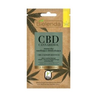 Bielenda CBD Cannabidiol Vochtinbrengend en ontgiftend masker met CBD-hennep voor de gemengde/vette huid 8 g