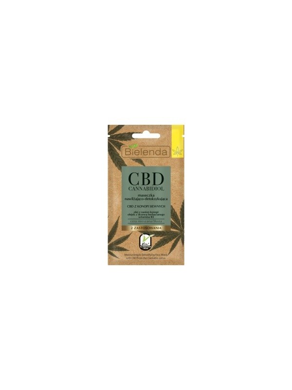 Bielenda CBD Cannabidiol Vochtinbrengend en ontgiftend masker met CBD-hennep voor de gemengde/vette huid 8 g