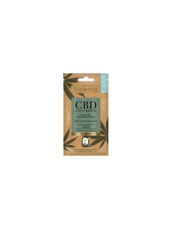 Bielenda CBD Cannabidiol Vochtinbrengend en verzachtend masker met CBD uit hennep voor de droge/gevoelige huid 8 g