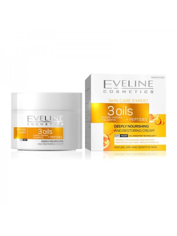 Eveline 3 Eptide-oliën Diep voedende gezichtscrème 50 ml