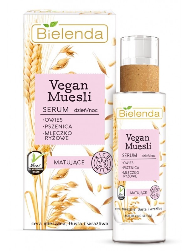 Bielenda VEGAN MUESLI matterend serum haver + tarwe + rijstmelk dag/nacht 30 ml