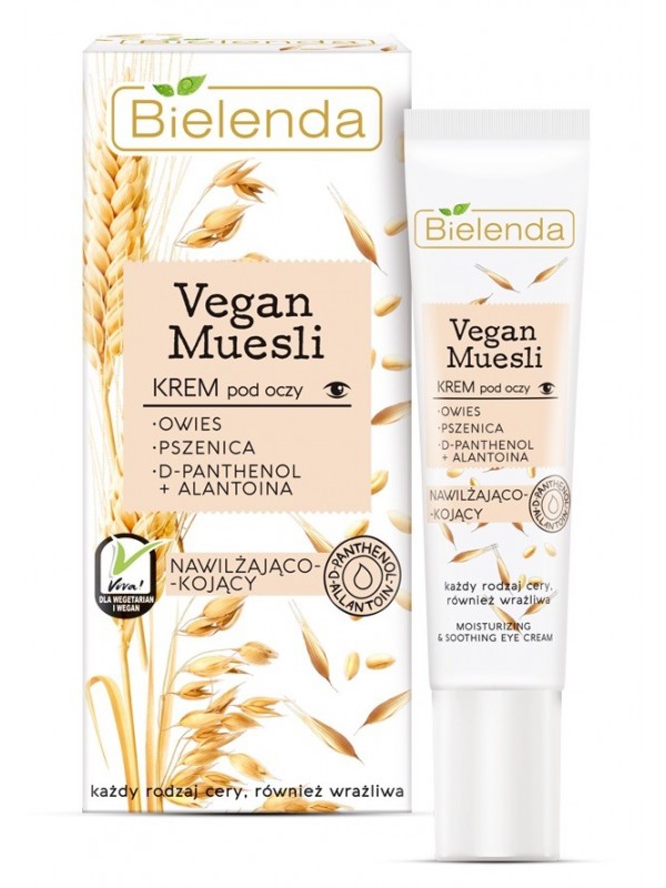 Bielenda VEGAN MUESLI moisturizing eye cream Oats + Wheat + D- pantenol + Allantoin 15 ml