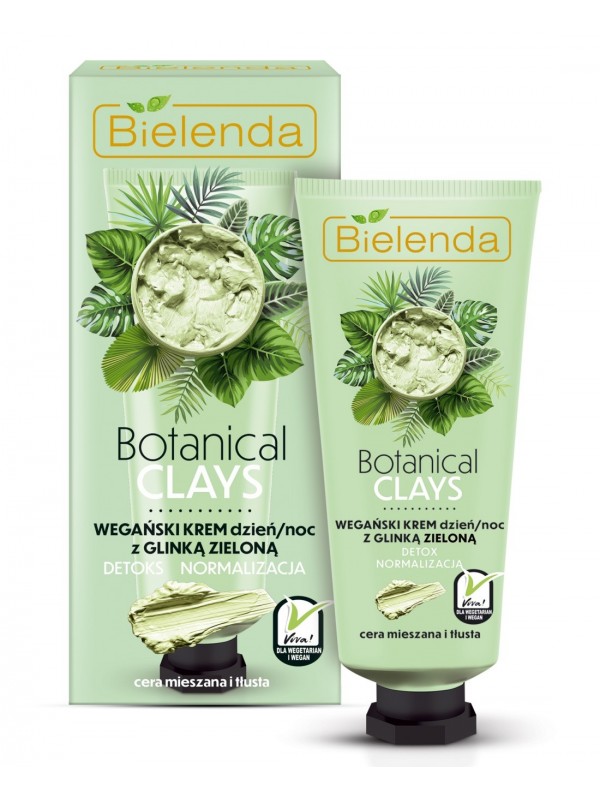 Bielenda Botanical Clays vegan gezichtscrème met groene klei 50 ml