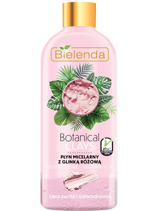 Bielenda Botanical Clays vegan Micellaire vloeistof met roze klei 500 ml