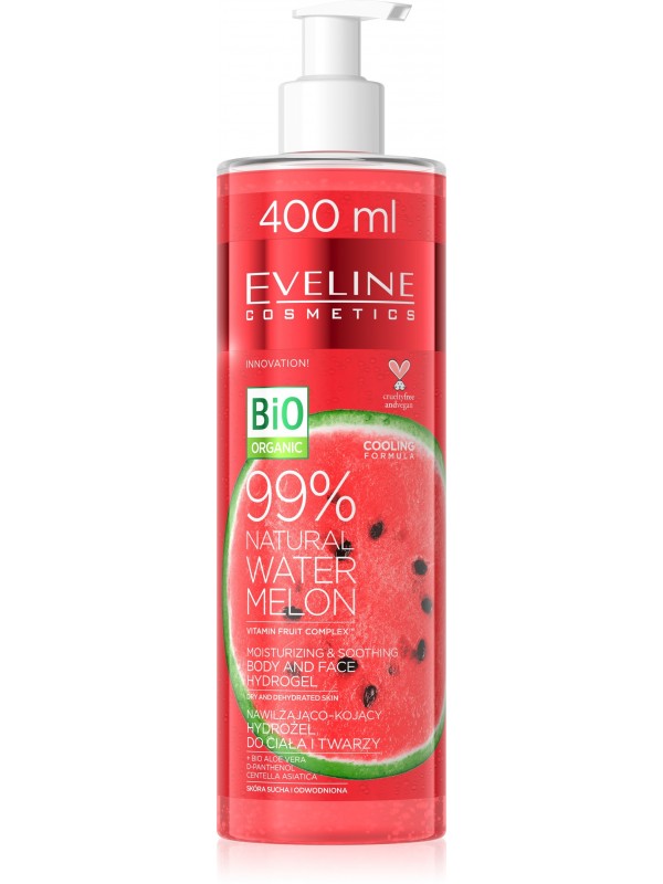 Eveline Natural Watermelon Moisturizing and soothing Hydro gel for body and face 400 ml