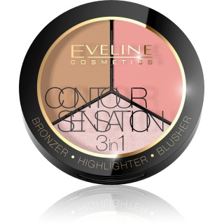 Eveline Contour Sensation 3in1 Face contour modeling palette /01/ Pink Beige 13, 5 g