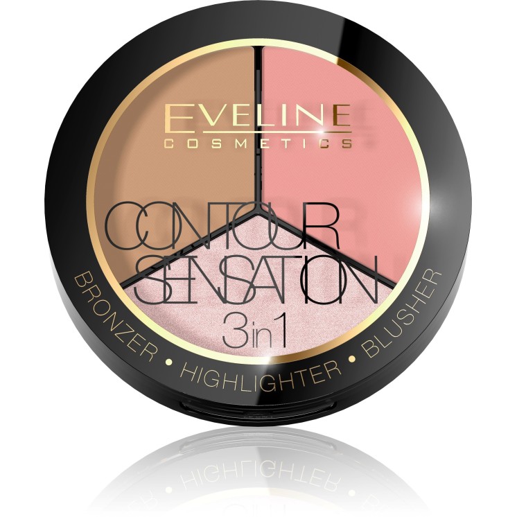 Eveline Contour Sensation 3in1 Face contour modeling palette /01/ Pink Beige 13, 5 g