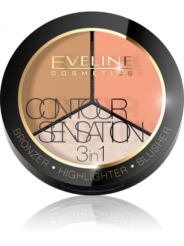 Eveline Contour Sensation 3in1 Face contour modeling palette /02/ Peach Beige 13, 5 g