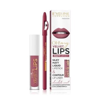 Eveline OH My Lips Matt liquid lipstick 4,5 ml + Lip liner set /13/ Brownie Biscotti