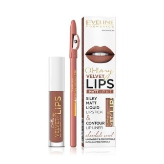 Eveline OH My Lips Matt liquid lipstick 4,5 ml + Lip liner set /14/ Choco Truffle