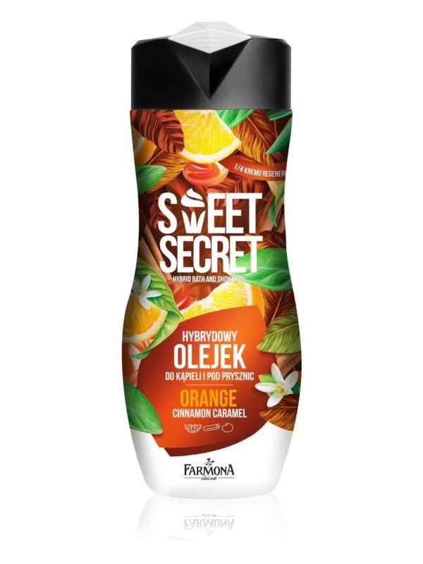 Farmona Sweet Secret Hybride bad- en doucheolie met 1/4 regenererende creme orange kaneel karamel 300 ml