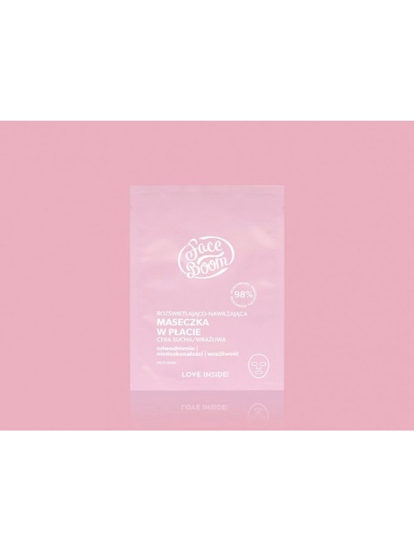 FaceBoom Moisturizing and illuminating sheet mask Błyszcząca Panienka 15 g