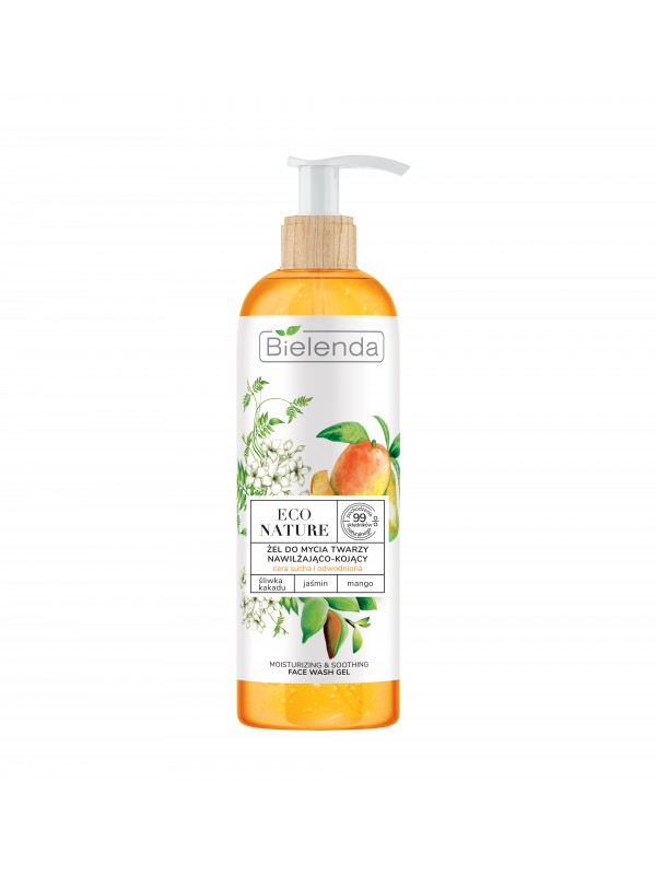 Bielenda ECO NATURE Hydraterende en verzachtende gezichtswasgel Kakadu Pruim + Jasmijn + Mango 200 g