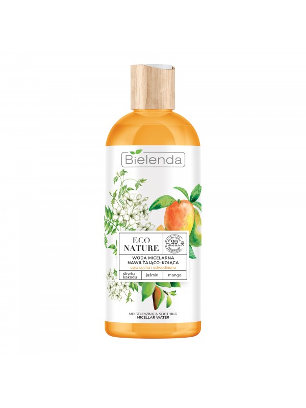 Bielenda ECO NATURE Hydraterend en verzachtend micellair water Kakadu Pruim + Jasmijn + Mango 500 ml