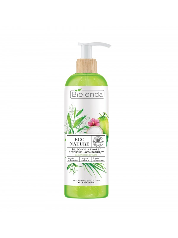 Bielenda ECO NATURE Face Washing Detoxifying and Mattifying Gel Coconut Water + Green Tea + Lemon Grass 500 ml