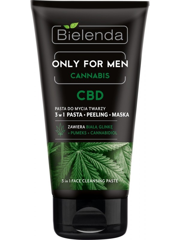 Bielenda OFM CANNABIS Pasta peeling gezichtsmasker voor mannen 3 in 1 tegen imperfecties 150 g