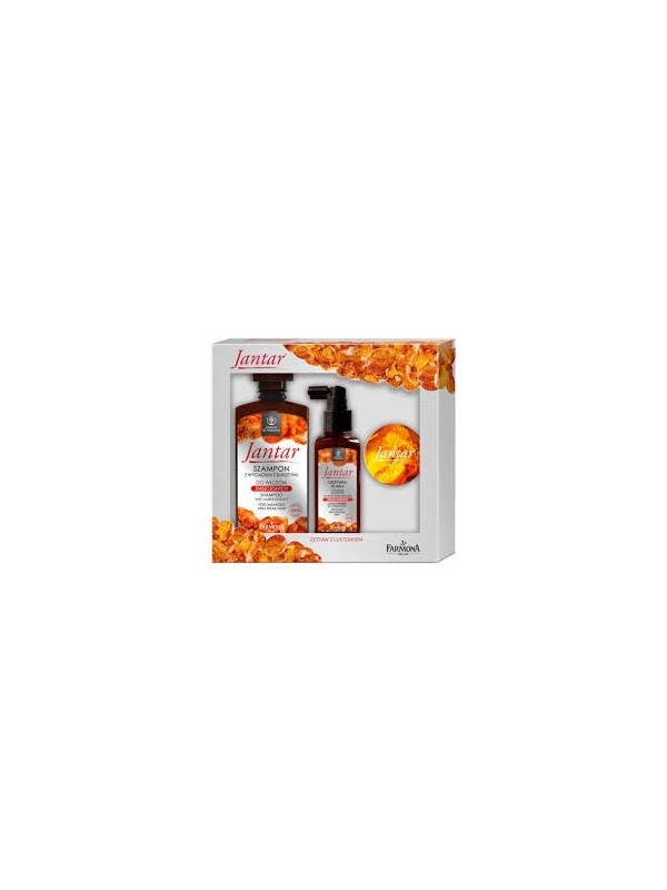 Farmona Jantar Set voor Beschadigd Haar Haarshampoo 330 ml + Scalp Conditioner + GIFT Lusterk