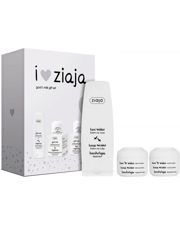 Ziaja Cadeauset Geitenmelk Dagcrème 50 ml + Nachtcrème 50 ml + Handcrème 80 ml