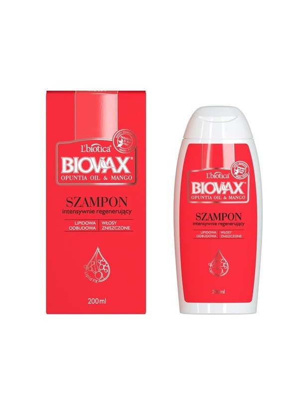 L'biotica BIOVAX Shampoo voor alle haartypes met Opuntia-olie en Mango 200 ml