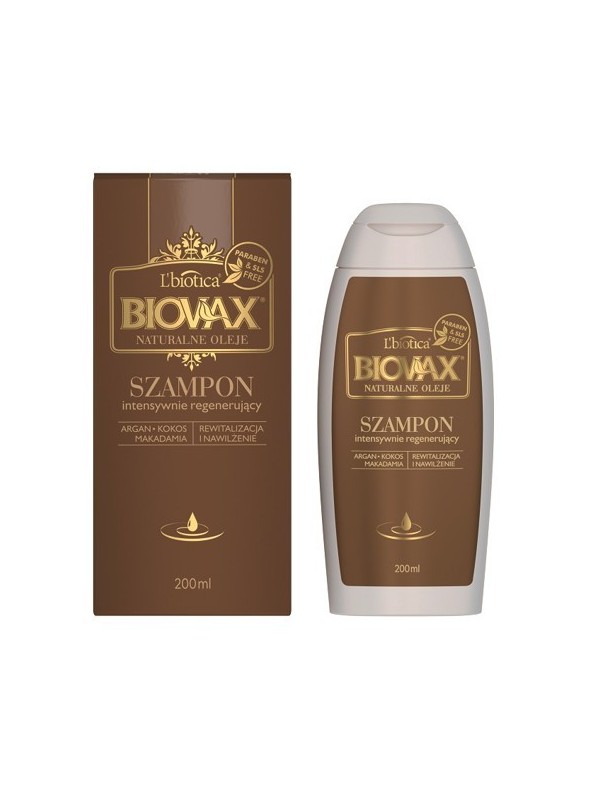 L'biotica BIOVAX Shampoo voor alle haartypes Argan Macadamia Kokosnoot 200 ml