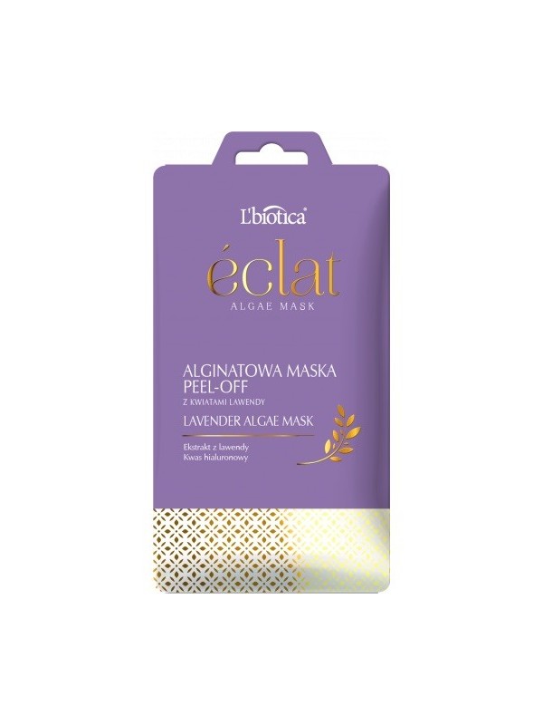 L'biotica Eclat Peel-off Algient gezichtsmasker met lavendelbloemen en hyaluronzuur 10 g