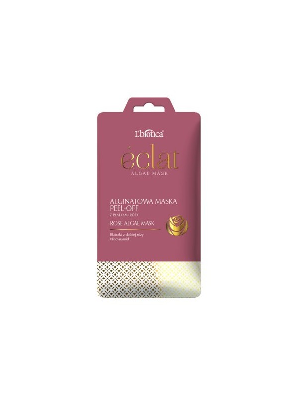 L'biotica Eclat Peel-off Algientowa gezichtsmasker met rozenblaadjes en niacinamide 10 g