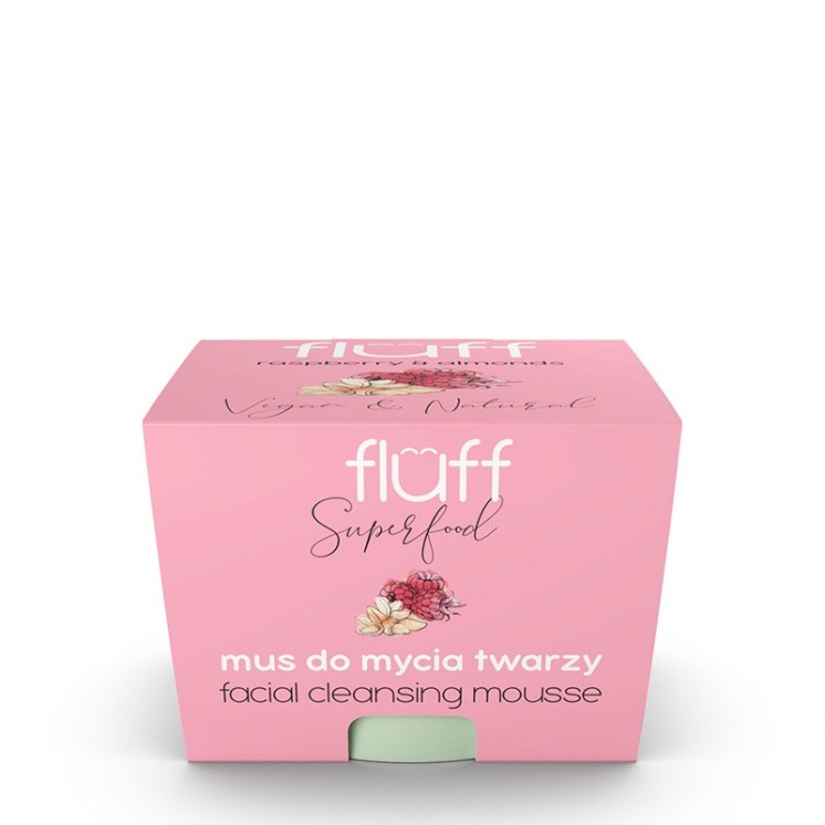 Fluff Mousse voor het wassen van het gezicht met frambozen en amandelen 50 ml