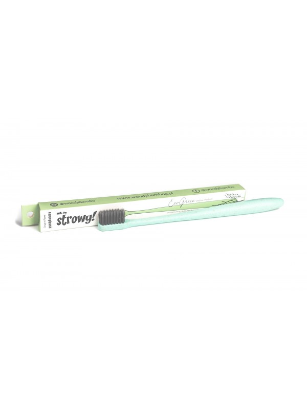 Woodybamboo Wheat Toothbrush EcoGreen medium 1 piece