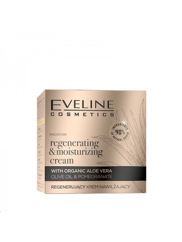 Eveline Organic Gold Regenererende en hydraterende gezichtscrème met biologische Aloë Vera 50 ml