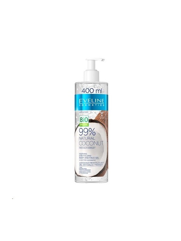 Eveline 99% Natural Coconut Verzachtende en revitaliserende lichaams- en gezichtsgel 400 ml