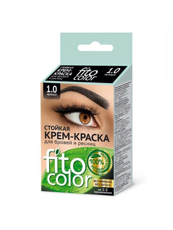 Fitocolor Verf voor wenkbrauwen en wimpers Zwart 2x2 ml