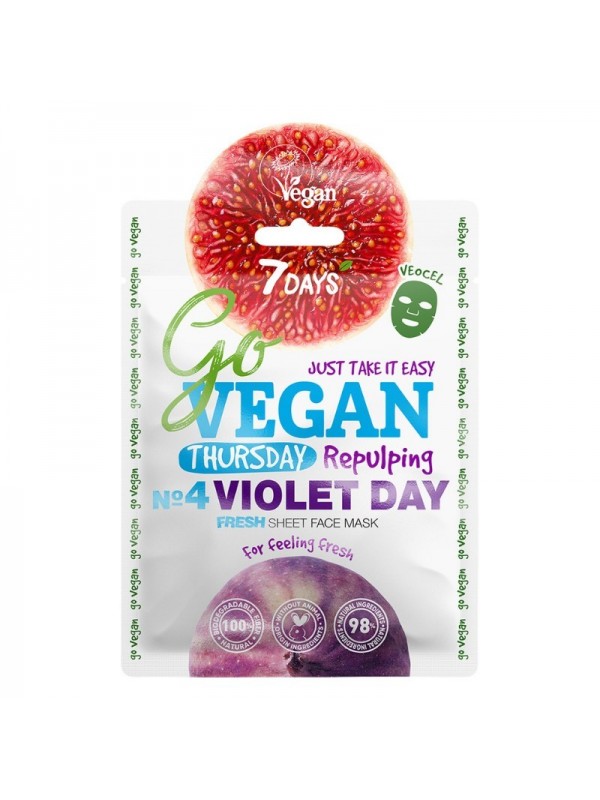 7 days Go Vegan Sheet gezichtsmasker Donderdag 25 gr