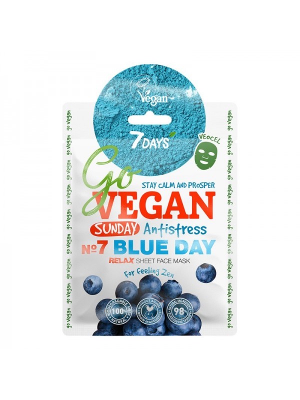 7 days Go Vegan Sheet Face Mask Zondag 25 gr